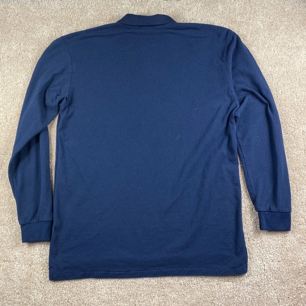 Polo Ralph Lauren Mens XXL Navy Blue Long Sleeve Custom Fit Polo Shirt Red Pony